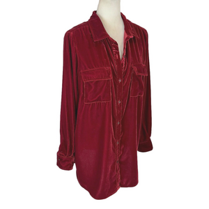 Roaman's dark red velvet shirt